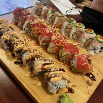 Ginza Sushi - Left: garlic crunch, middle: avengers, right: twister - Sushi Bars Near Me - Honolulu, Hawaii Ginza Sushi - Left: garlic crunch, middle: avengers, right: twister - Sushi Bars Near Me - Honolulu, Hawaii