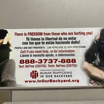 Exxon - Human trafficking prevention posters in the bathroom - Gas Stations Near Me - FRUITA, Colorado