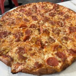 Pepperoni pizza extra cheese well done