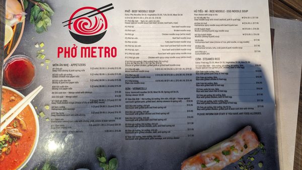 Menu photo 4 Pho Metro Thornhill, ON