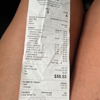 Breakfast Paradise - Hempstead - the receipt for breakfast paradise - Salad Near Me - Hempstead, Texas