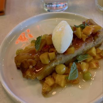 Ajja - Peach upside down almond cake - Middle Eastern Near Me - Raleigh, North Carolina