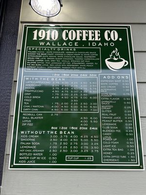 Menu photo 1 1910 Coffee Wallace, ID Menu photo 1 1910 Coffee Wallace, ID