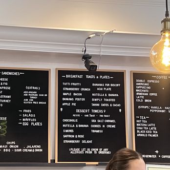 Toasted - Menu on the wall. They also have paper ones at the counter. - Coffee & Tea Near Me - Montrose, California