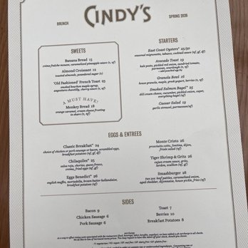 Cindy's Rooftop - Brunch Menu - New American Near Me - Chicago, Illinois Cindy's Rooftop - Brunch Menu - New American Near Me - Chicago, Illinois