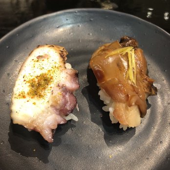 Sushi Sasabune - Octopus and clam (too sweet for my taste) - Sushi Bars Near Me - Honolulu, Hawaii