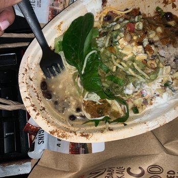 Chipotle Mexican Grill - I always eat from one side to the other. This side is untouched. Not sure why it's so watery? - Fast Food Near Me - Lathrop, California