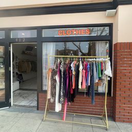 Exterior outside entrance of Tripp’n Vintage - Sale rack. - Monrovia, California Exterior outside entrance of Tripp’n Vintage - Sale rack. - Monrovia, California