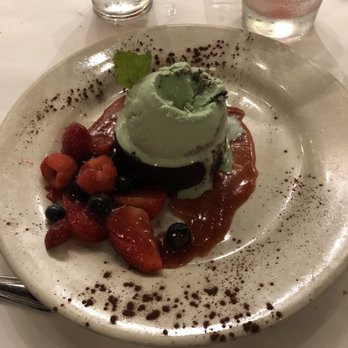 Francesca's on 95th - Dessert lava chocolate cake with mint ice cream - Italian Near Me - Oak Lawn, Illinois