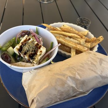 Myrtos BYOB - AUTHENTIC GYRO PLATTER with fries and Greek salad - Greek Near Me - Downingtown, Pennsylvania Myrtos BYOB - AUTHENTIC GYRO PLATTER with fries and Greek salad - Greek Near Me - Downingtown, Pennsylvania