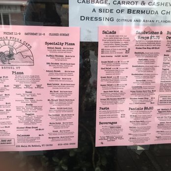 Cockadoodle Pizza Cafe - Menu July 2020 - Pizza Near Me - Bethel, Vermont
