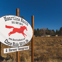 Heartline Ranch - Ranch sign by the road.