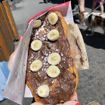 BeaverTails - Our bananarama beaver tail. Could have used more Nutella - Desserts Near Me - Banff, Alberta