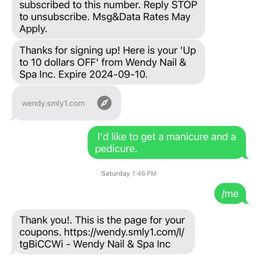 Screenshot of text exchange. Screenshot of text exchange.
