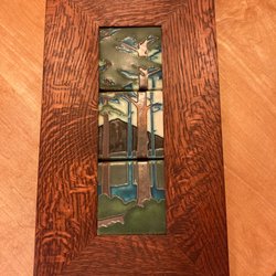 Annie's Art and Frame - Motawi framed tile with inadequate "hanging notch"