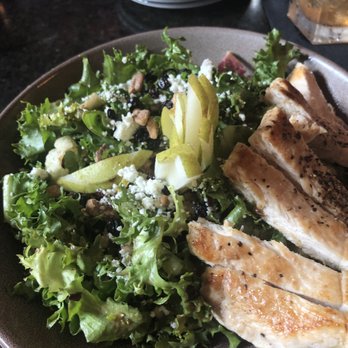 Brick & Bourbon - Pear salad (add chicken)--very good. Not overly dressed at all and chicken was cooked perfect. - New American Near Me - Stillwater, Minnesota