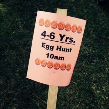 Pines Park - Signs posted what age group gets to hunt when. The PA system announced each group as well. - Parks Near Me - Dana Point, California