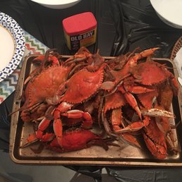 a pan of cooked crabs a pan of cooked crabs