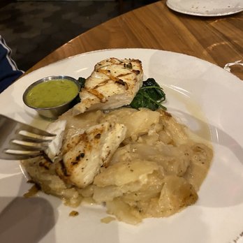 Bluewater Grill Seafood Restaurant & Market Carlsbad - Halibut with chimichurri and scalloped potatoes was just okay. - Seafood Near Me - Carlsbad, California