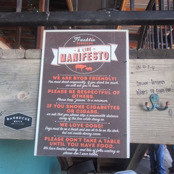 Franklin Barbecue - BBQ manifesto. - Barbeque Near Me - Austin, Texas