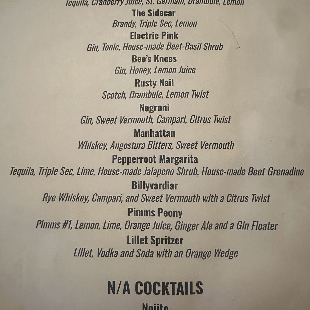 Bar menu Bar menu