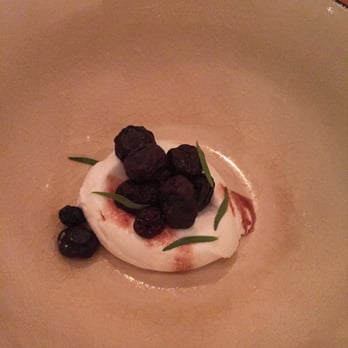 Esquire - Blueberries with goats curd ice cream and mountain pepper leaves - Australian Near Me - Brisbane, QLD