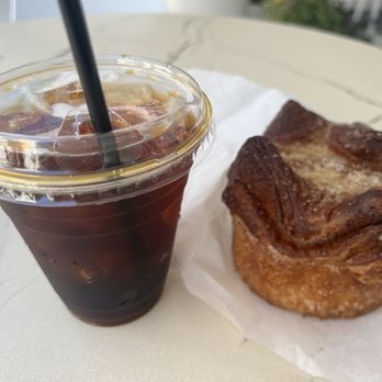 Motiq - Cold brew and Kouign Amann that desperately needed to be warmed - Coffee & Tea Near Me - Los Angeles, California