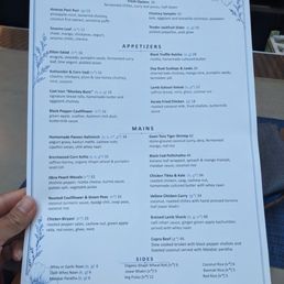 Food Menu August 2026