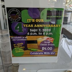 Brazilian Acai Bowls - 4th Anniversary coming up!