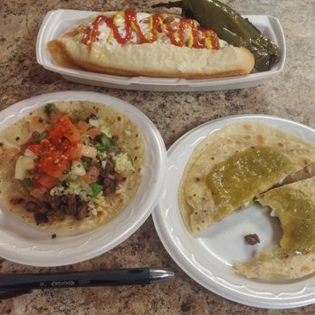 Micky's Hot Dogs - Sonoran dog, carne asada taco, caramelo, with a can of soda, $8.46. - Hot Dogs Near Me - Mesa, Arizona