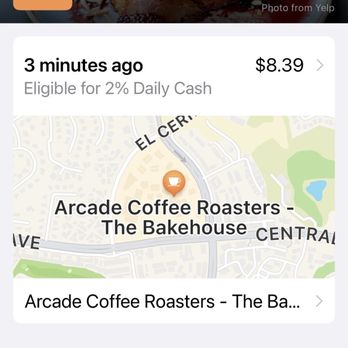 Arcade Coffee Roasters - This was my total for a 12 oz late with a .50 cent tip - Bakeries Near Me - Riverside, California Arcade Coffee Roasters - This was my total for a 12 oz late with a .50 cent tip - Bakeries Near Me - Riverside, California