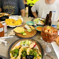 Dos Amigos Market & Cantina - Adobo tacos , fresh shrimp cocktail with house made tostada shells!