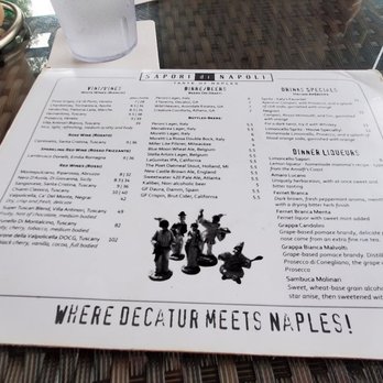 Sapori di Napoli - Drink menu - Italian Near Me - Decatur, Georgia