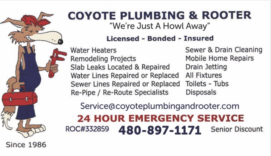 Slide of Coyote Plumbing & Rooter