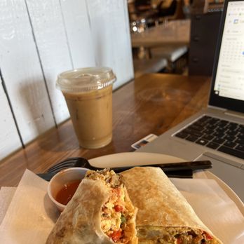 Detour Coffee - FAV item! The breakfast burrito and a iced coffee with caramel - Coffee & Tea Near Me - Arlington, Virginia Detour Coffee - FAV item! The breakfast burrito and a iced coffee with caramel - Coffee & Tea Near Me - Arlington, Virginia