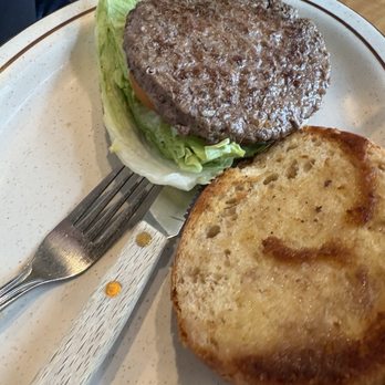 Hobee's Restaurant - Burger- would prefer rarer but still good - Breakfast & Brunch Near Me - Belmont, California