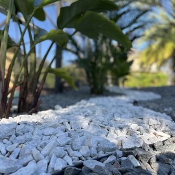 Yetti Landscape - a closeup of a gravel path with palm trees in the background - Landscaping Near Me Yetti Landscape - a closeup of a gravel path with palm trees in the background - Landscaping Near Me