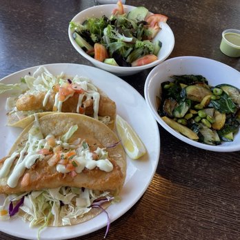 Captains Fish Tacos - Fish tacos, side salad and side roasted veggies - Seafood Near Me - Victorville, California Captains Fish Tacos - Fish tacos, side salad and side roasted veggies - Seafood Near Me - Victorville, California