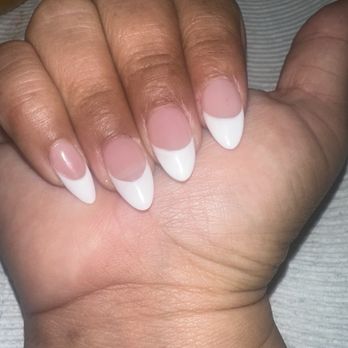 Queen Nails and Lash - the uneven shape of the french tip - Nail Salons Near Me - Carson, California Queen Nails and Lash - the uneven shape of the french tip - Nail Salons Near Me - Carson, California