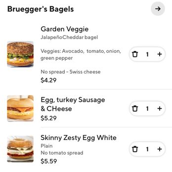 Bruegger's Bagels - My order with the garden veggie that is apparently a tub of cream cheese? - Bagels Near Me - Columbia, South Carolina Bruegger's Bagels - My order with the garden veggie that is apparently a tub of cream cheese? - Bagels Near Me - Columbia, South Carolina