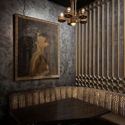 Corner booth
