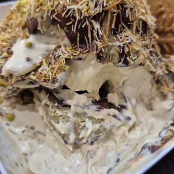 Gelato Bar - Inside the Dubai Chocolate one scoop. Delicious! - Gelato Near Me - Las Vegas, Nevada