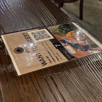 Hinodeya Ramen Bar - Patio table + QR code just to view menu and not to order - Ramen Near Me - Campbell, California