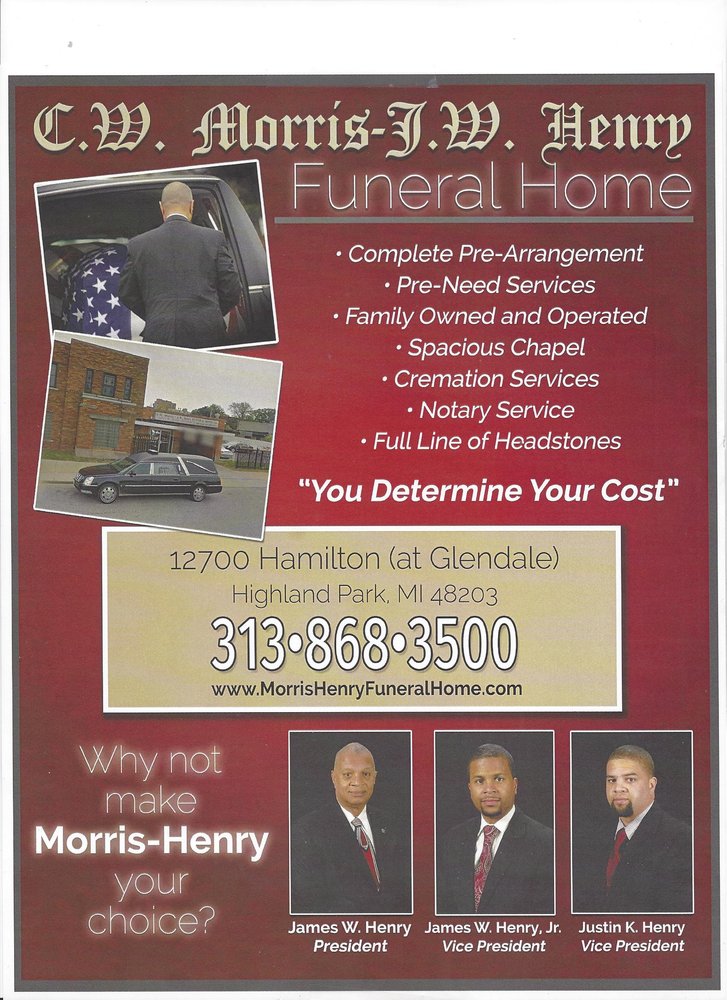 Cw Morris Jw Henry Funeral Home Funeral Services Cemeteries 12700 Hamilton Ave Highland Park Mi Phone Number