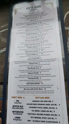 Menu photo 2 Yeti Bar Seattle, WA