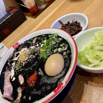 Ramen Nagi - Squid King with chasu, egg, wood ear mushrooms and cabbage - Ramen Near Me - Costa Mesa, California