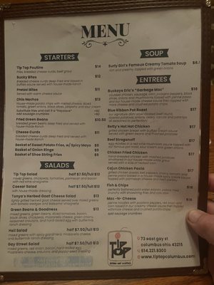 Menu photo 1 Tip Top Kitchen & Cocktails Columbus, OH Menu photo 1 Tip Top Kitchen & Cocktails Columbus, OH