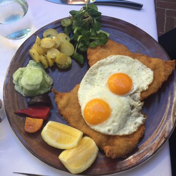 Spago - The " Veal Wiener Schnitzel" recommended by Mr.Wolfgang himself! - New American Near Me - Beverly Hills, California Spago - The " Veal Wiener Schnitzel" recommended by Mr.Wolfgang himself! - New American Near Me - Beverly Hills, California