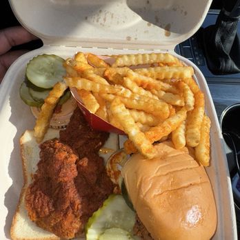 Dave's Hot Chicken - Dave's #3 1 Tender & 1 Slider w/ Fries - Chicken Shop Near Me - Glen Burnie, Maryland Dave's Hot Chicken - Dave's #3 1 Tender & 1 Slider w/ Fries - Chicken Shop Near Me - Glen Burnie, Maryland