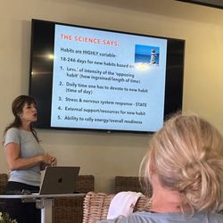 Page (the staff counselor) discussing how to change a habit.